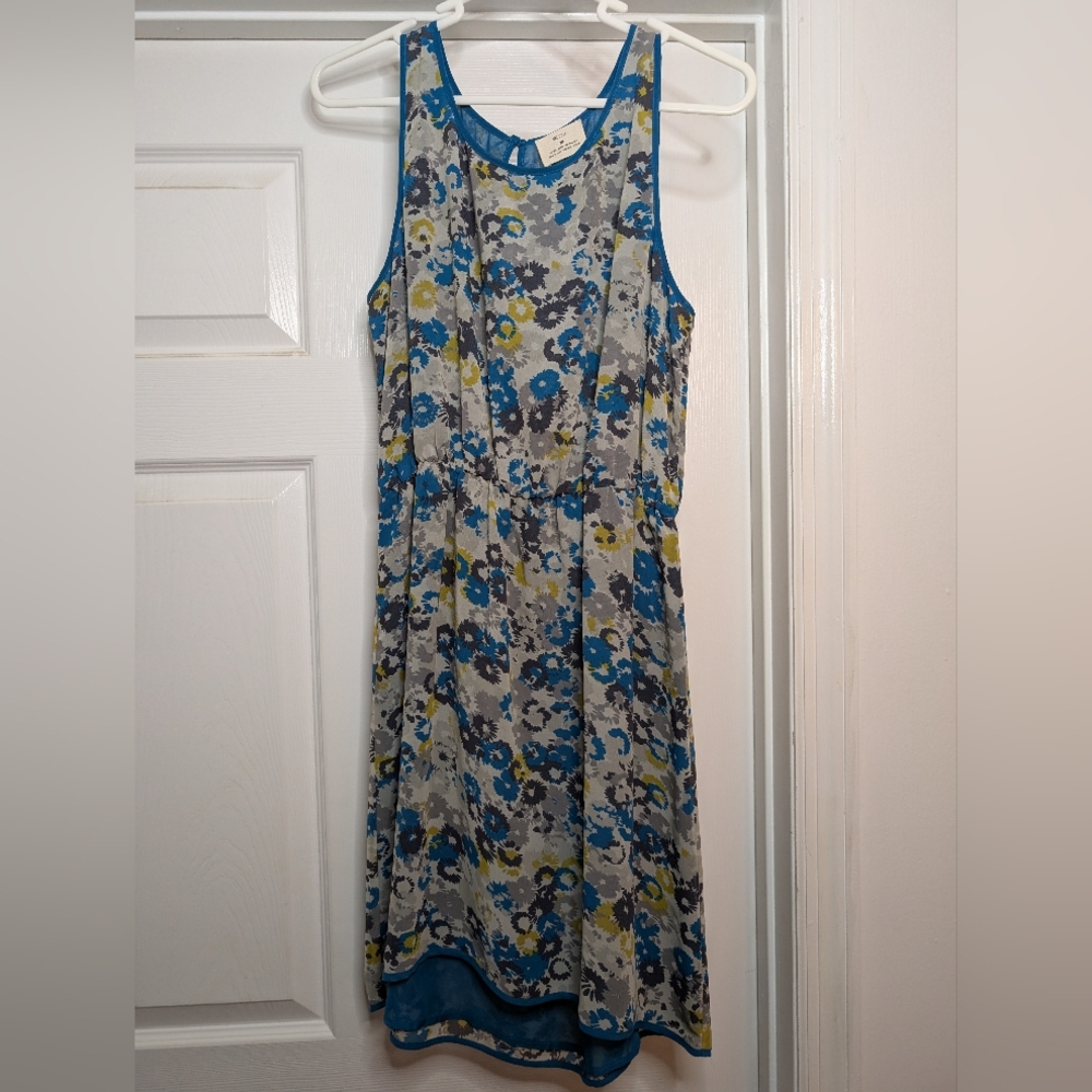 Pins & Needles Floral Sleeveless Dress - Blue and Gray
